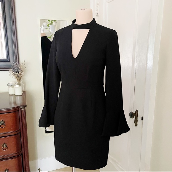Vince Camuto Black Cut Out Dress with Flounce Sleeves - Picture 7 of 10